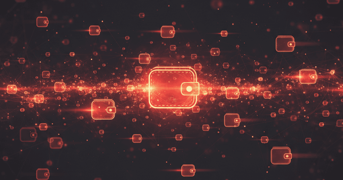 Solana token holder snapshot illustration: a frozen constellation of wallet nodes sized by balance, captured like a long-exposure photo, cinematic red-amber editorial
